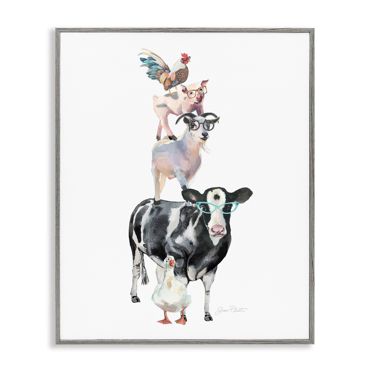 Stupell Industries Farm Animal Family Framed Giclee, design by Jean Plout